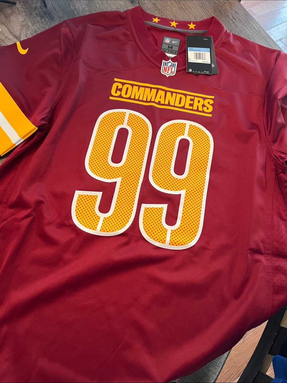 Nike Burgundy and Gold Commanders Chase Young #99 Football Jersey
